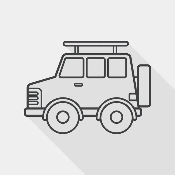 Транспорт Utility Vehicle flat icon with long shadow, line icon — стоковый вектор