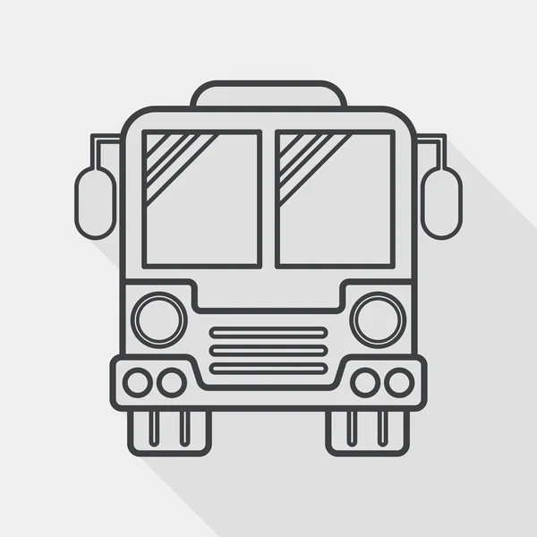 Transporte autobús icono plano con sombra larga, icono de línea — Archivo Imágenes Vectoriales