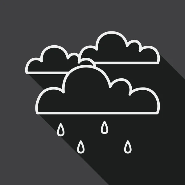Rain flat icon with long shadow, line icon — Διανυσματικό Αρχείο