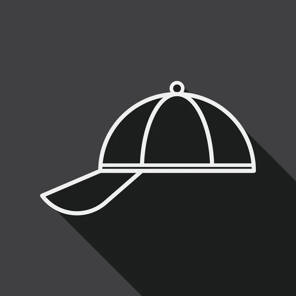 Tapa de pico icono plano con sombra larga, icono de línea — Vector de stock