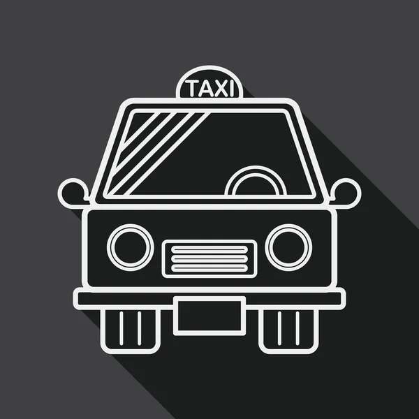 Transportation taxi flat icon with long shadow, line icon — ストックベクタ