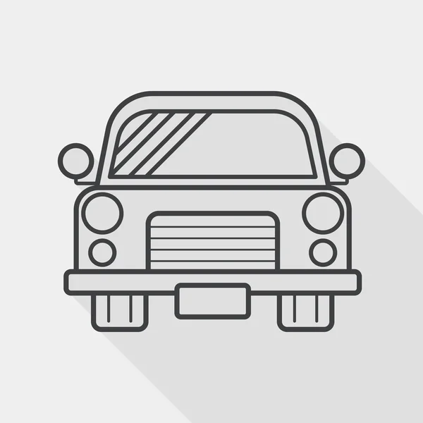 Transport Auto flaches Symbol mit langem Schatten, Linie Symbol — Stockvektor