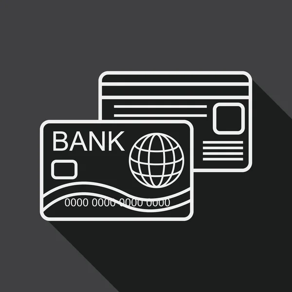 Credit card flat icon with long shadow, line icon — Stockový vektor