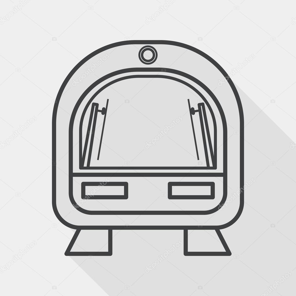 speed train flat icon with long shadow, line icon