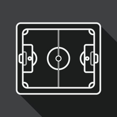 baketball court flat icon with long shadow, line icon