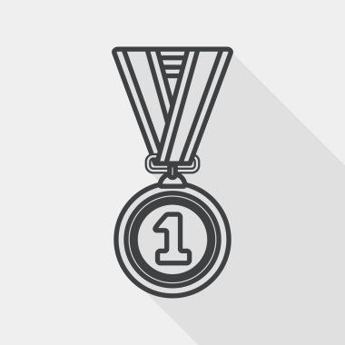 madalya düz simgesi ile uzun gölge, satırı simgesi