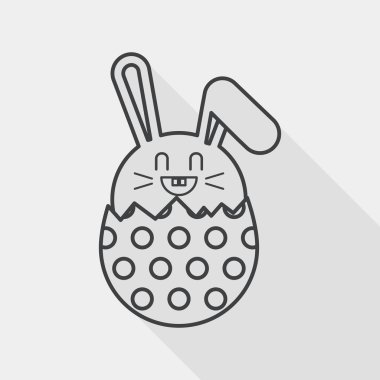 Paskalya tavşanı düz simgesi ile uzun gölge, satırı simgesi