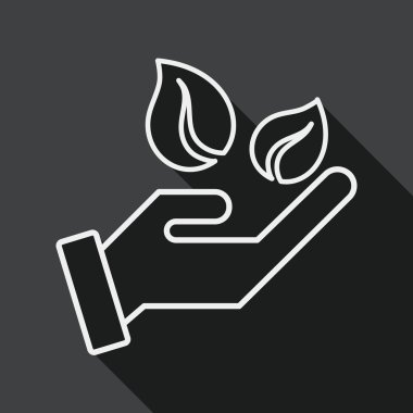 Çevre koruma kavramı düz simgesi uzun gölge, eps1, satırı simgesi