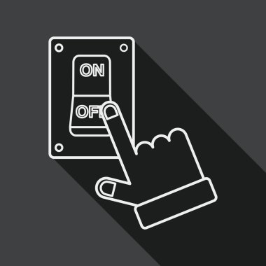 Çevre koruma kavramı düz simgesi uzun gölge, eps1, satırı simgesi