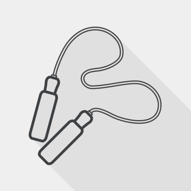 Skipping rope flat icon with long shadow, line icon
