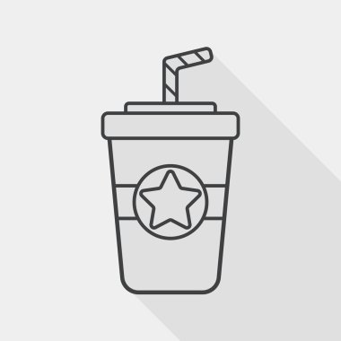 soda içmek düz simgesiyle uzun gölge, satırı simgesi