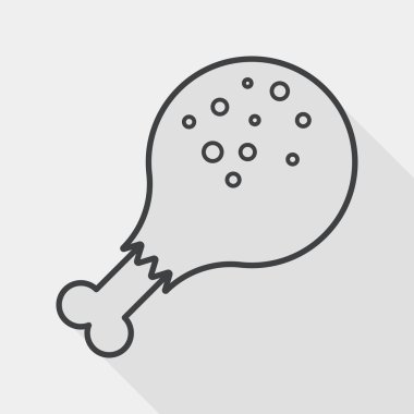 Tavuk budu uzun gölge, satırı simgesi simgesi düz