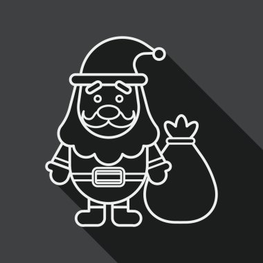 Santa Claus flat icon with long shadow, eps10, line icon