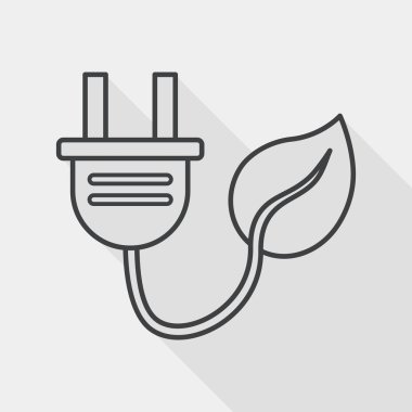 Çevre koruma kavramı düz simgesi uzun gölge, eps1, satırı simgesi