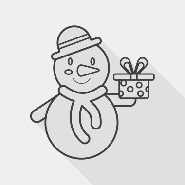 snowman flat icon with long shadow, eps10, line icon