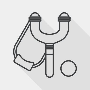slingshot flat icon with long shadow, line icon