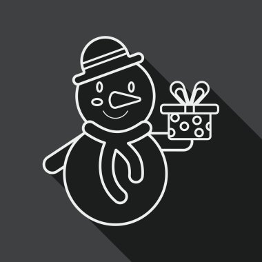 snowman flat icon with long shadow, eps10, line icon