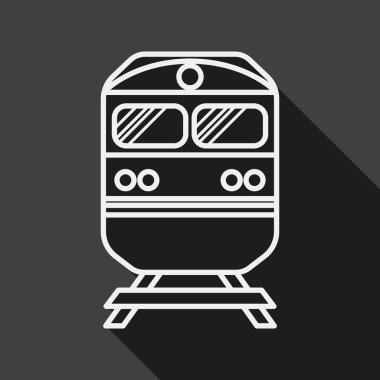 Transportation subway flat icon with long shadow, line icon