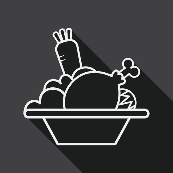 Salad flat icon with long shadow, line icon — Stok Vektör