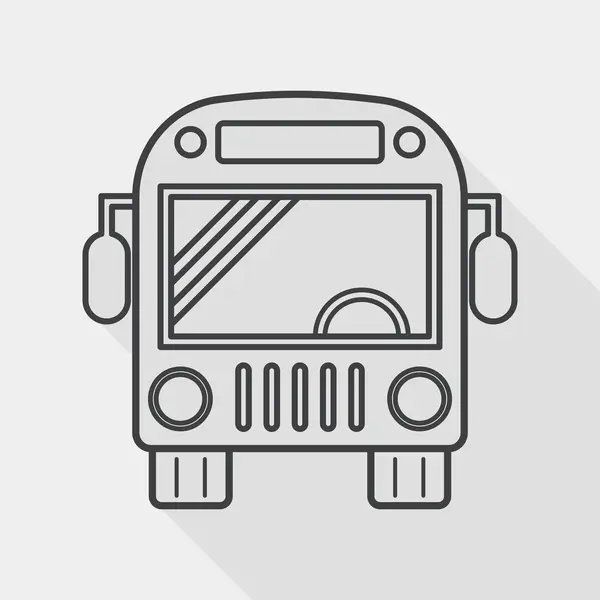 Transporte autobús icono plano con sombra larga, icono de línea — Vector de stock