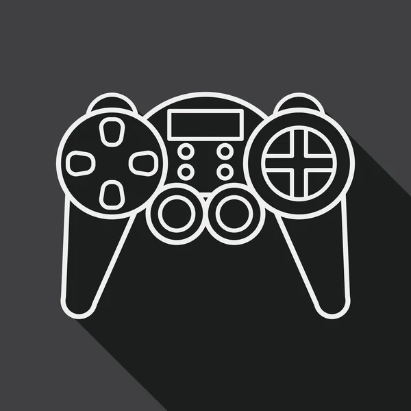 Controlador de juego icono plano con sombra larga, icono de línea — Archivo Imágenes Vectoriales