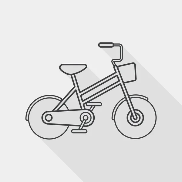 Transportation bicycle flat icon with long shadow, line icon — Stock Vector