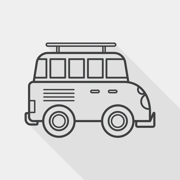 Транспорт Utility Vehicle flat icon with long shadow, line icon — стоковый вектор