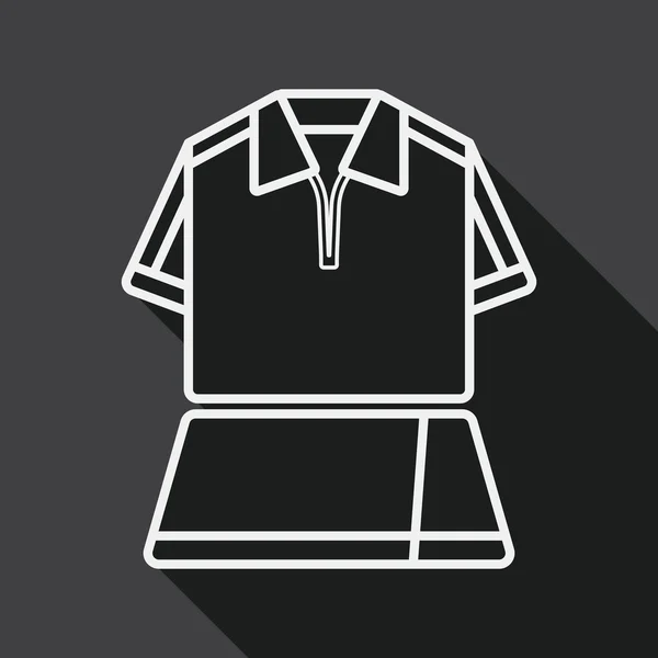 Sport outfit flat icon with long shadow, line icon — 스톡 벡터