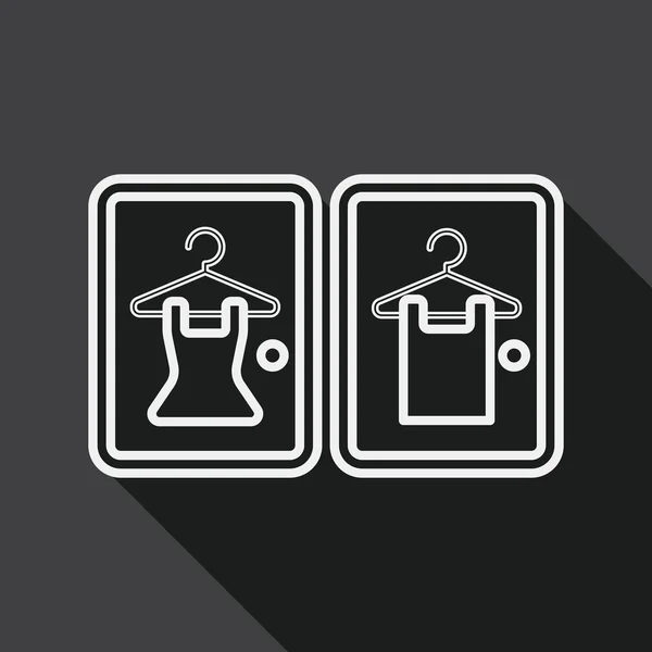 Fitting room flat icon with long shadow, line icon — Stockový vektor