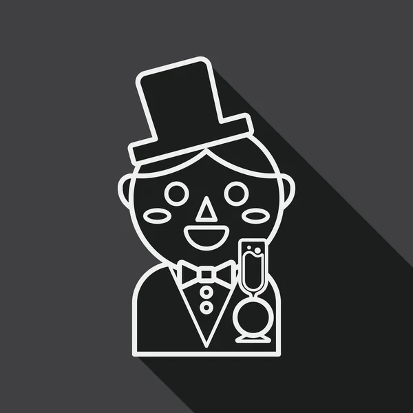 Wedding groom flat icon with long shadow, line icon — ストックベクタ