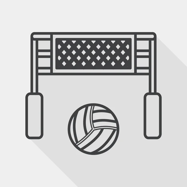 Volleyball flat icon with long shadow, line icon — Wektor stockowy