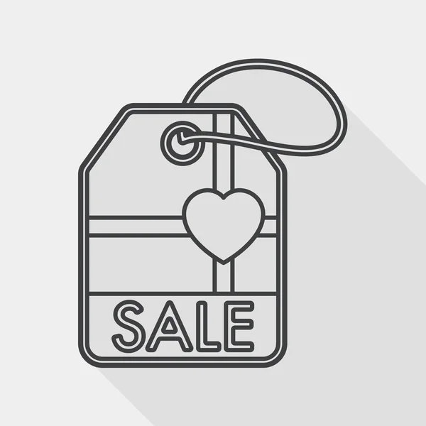 Valentine's Day SALE flat icon with long shadow, line icon — 스톡 벡터