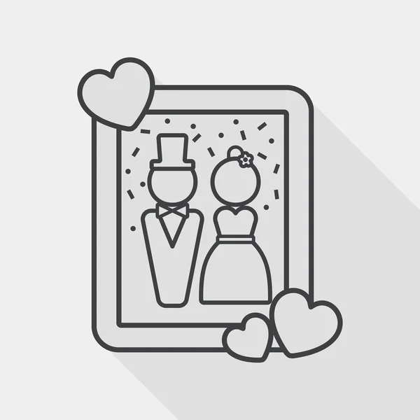 Wedding photo flat icon with long shadow, line icon — Stockový vektor