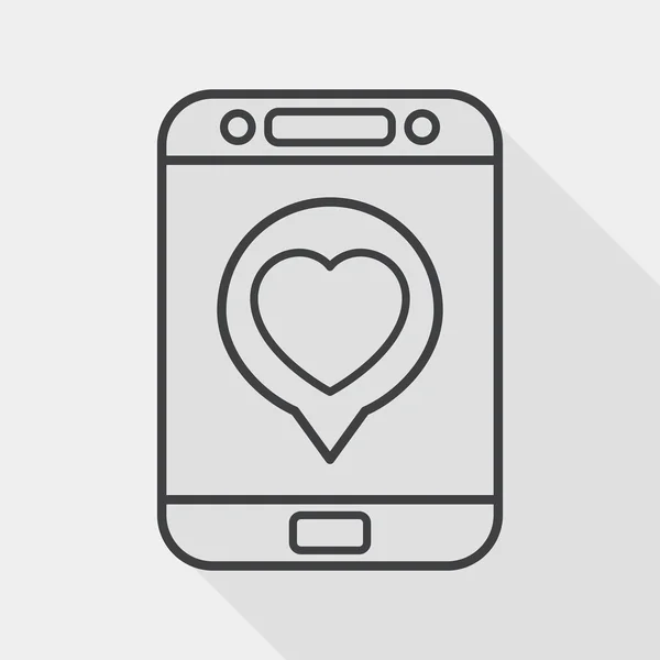 Phone flat icon with long shadow, line icon — ストックベクタ