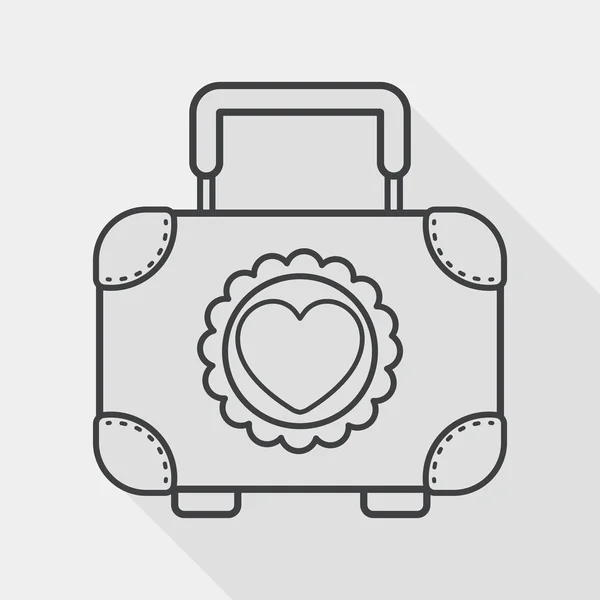 Caja de boda de galletas icono plano con sombra larga, icono de línea — Vector de stock