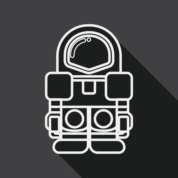 Ruimte Astronaut platte pictogram met lange schaduw, eps10, lijn pictogram — Stockvector