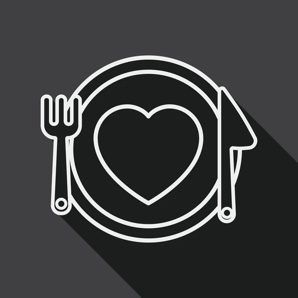 Valentine's Day flat icon with long shadow, line icon — Stockvector