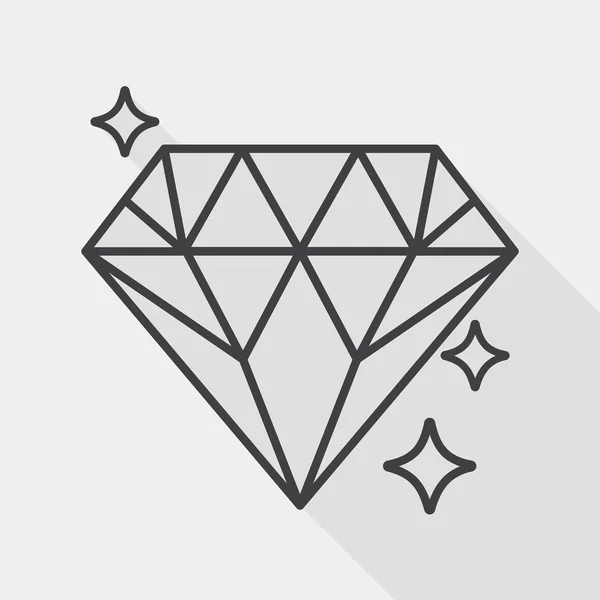 Proponer anillo de diamantes icono plano con sombra larga, icono de línea — Vector de stock