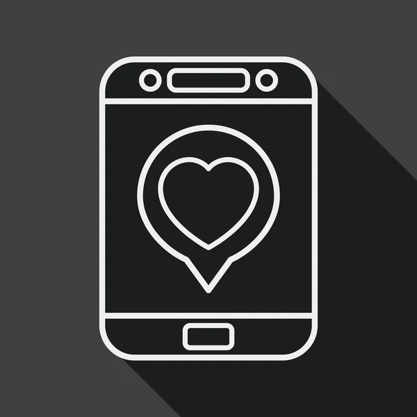 Phone flat icon with long shadow, line icon — ストックベクタ