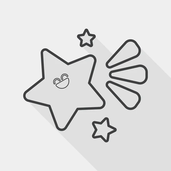 Space star flat icon with long shadow, line icon — Stockvector