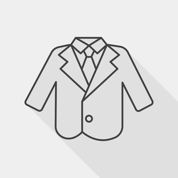 Wedding grom suit flat icon with long shadow, line icon — Stockvector