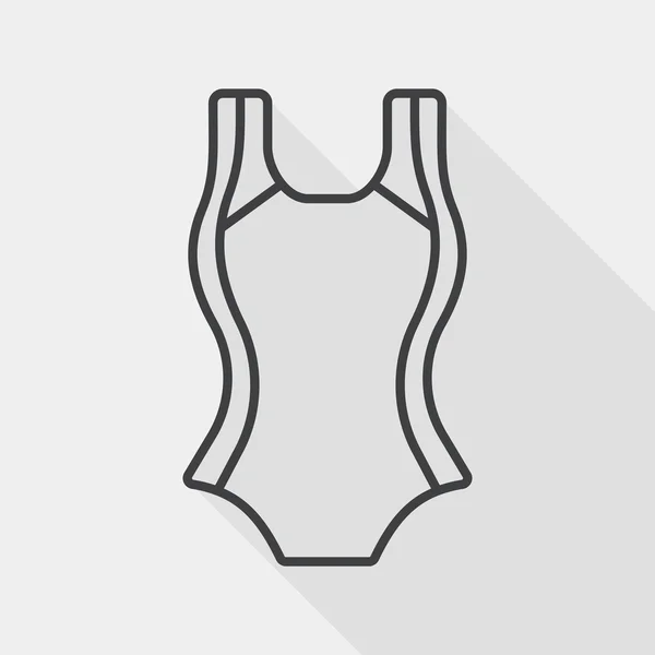 Swimming suit flat icon with long shadow, line icon — 스톡 벡터