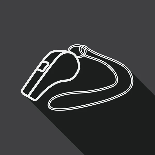 Whistle flat icon with long shadow, line icon — Stockvector