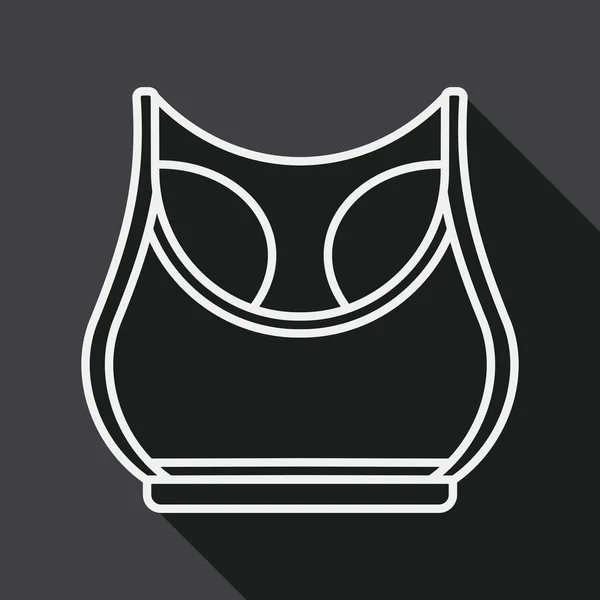 Sports tank vest flat icon with long shadow, line icon — Wektor stockowy