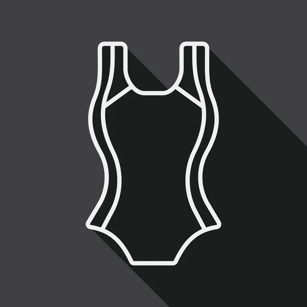 Swimming suit flat icon with long shadow, line icon — Stock vektor