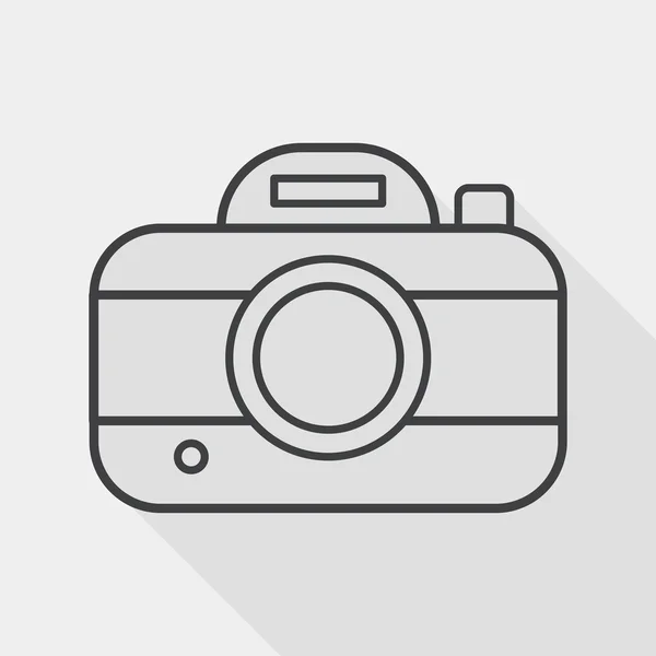 Camera flat icon with long shadow, line icon — Stockový vektor