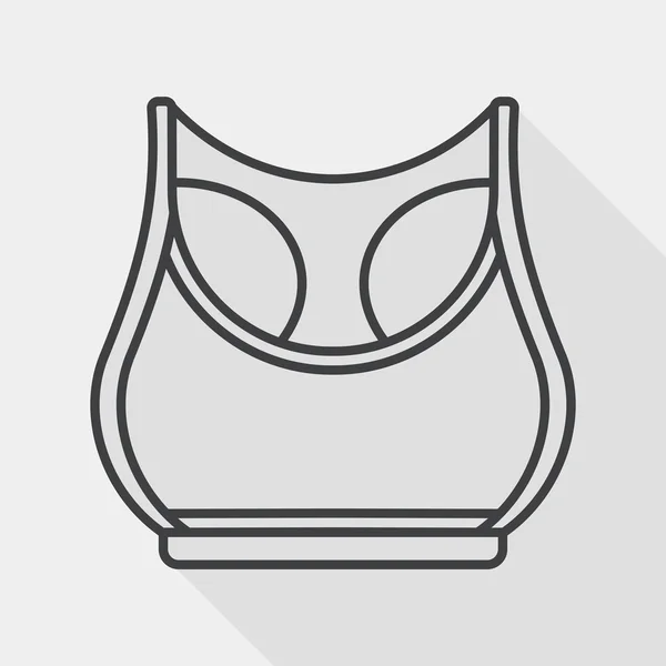 Sports tank vest flat icon with long shadow, line icon — Wektor stockowy