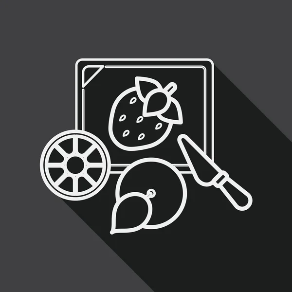 Cutting toy flat icon with long shadow, line icon — Stockvector