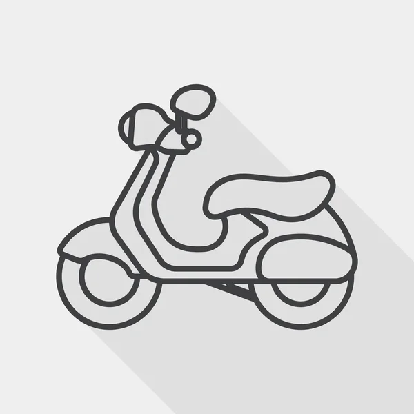 Transportation scooter flat icon with long shadow, line icon — Stok Vektör