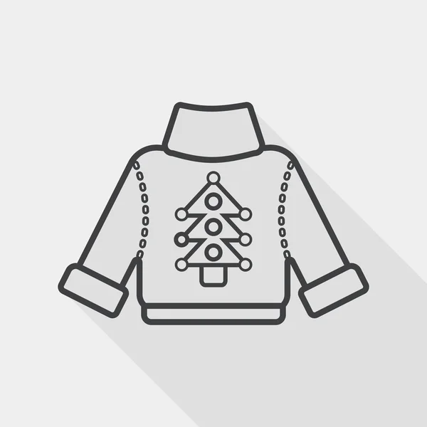Sweater flat icon with long shadow, eps10, line icon — 스톡 벡터